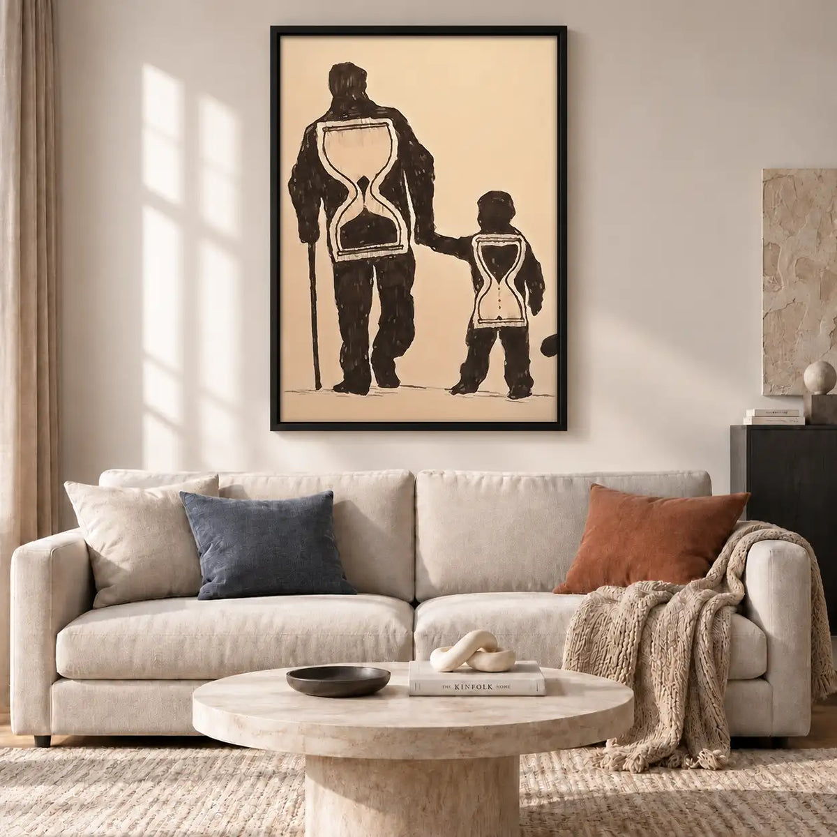 Father and Child with Hourglass Wall Art 2