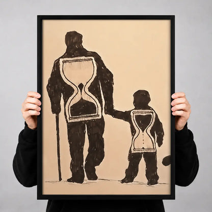 Father and Child with Hourglass Wall Art 3