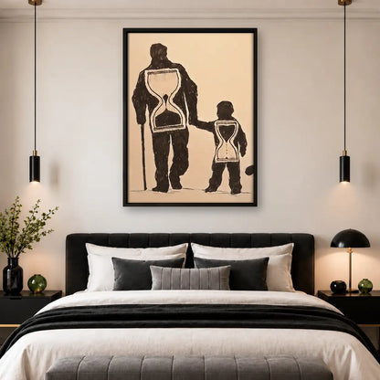 Father and Child with Hourglass Wall Art 4