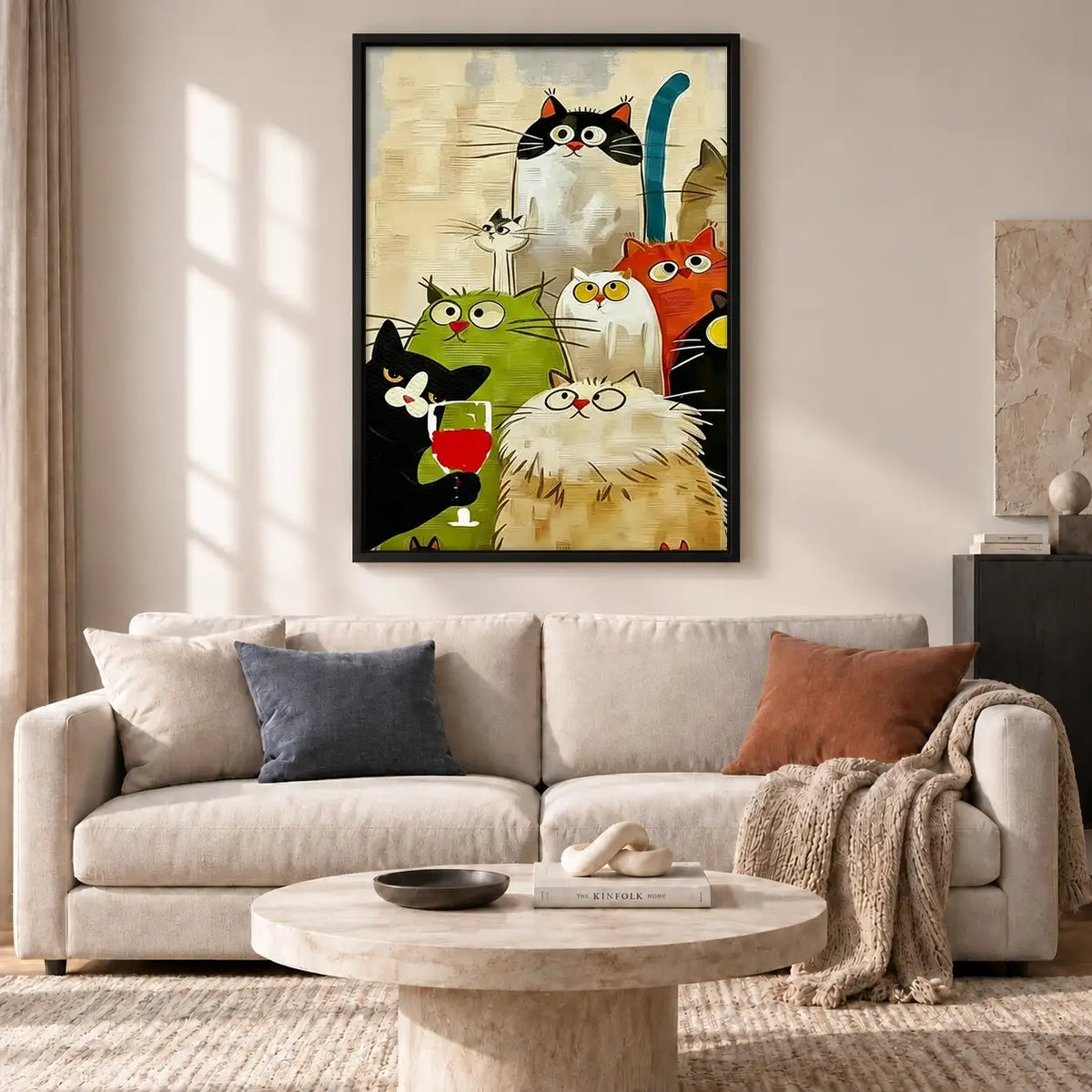 Festive Cat Party Group Wall Art 2