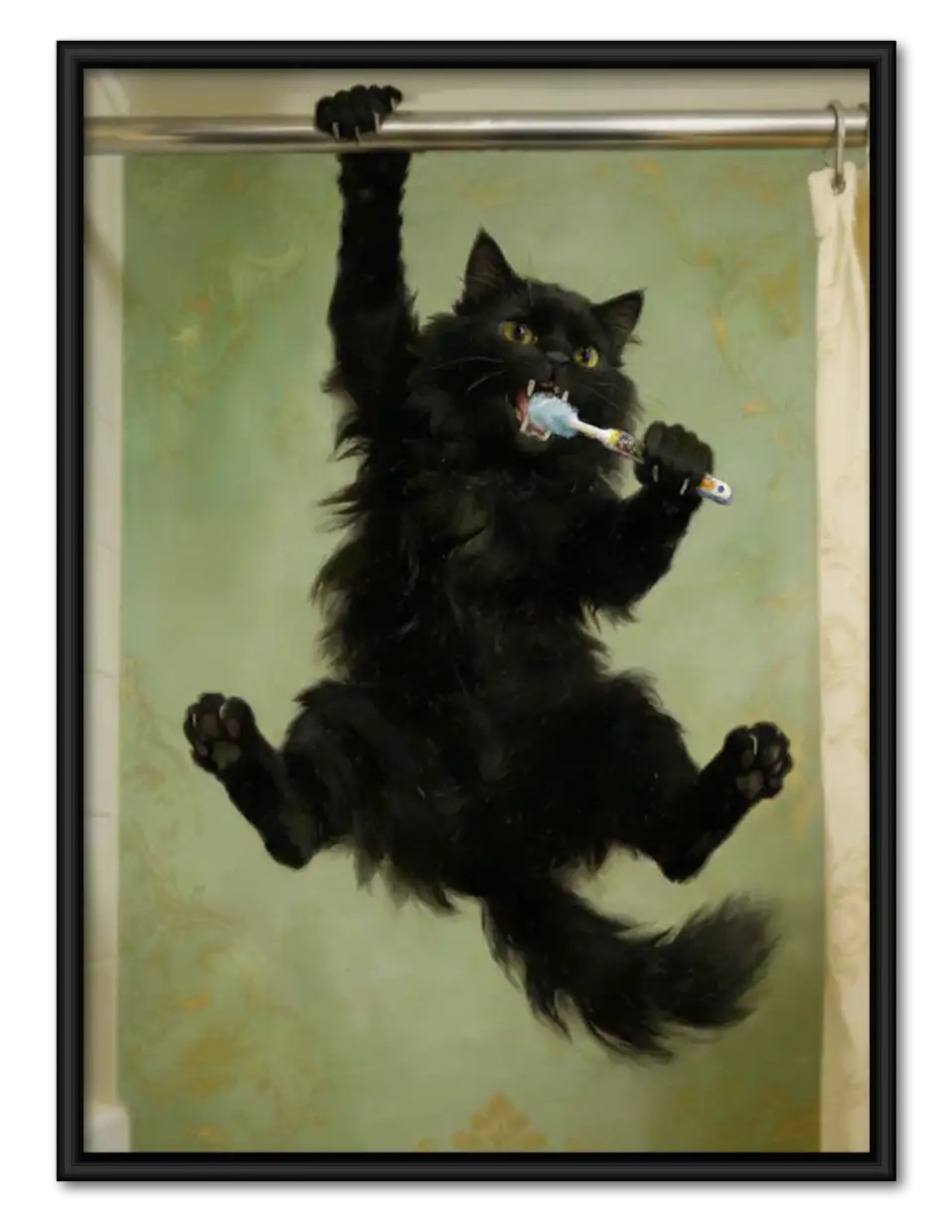 Floating Black Cat Dream Wall Art 1