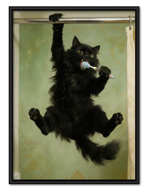 Floating Black Cat Dream Wall Art