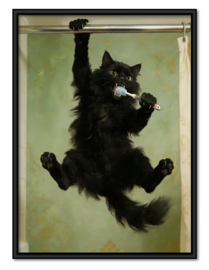 Floating Black Cat Dream Wall Art