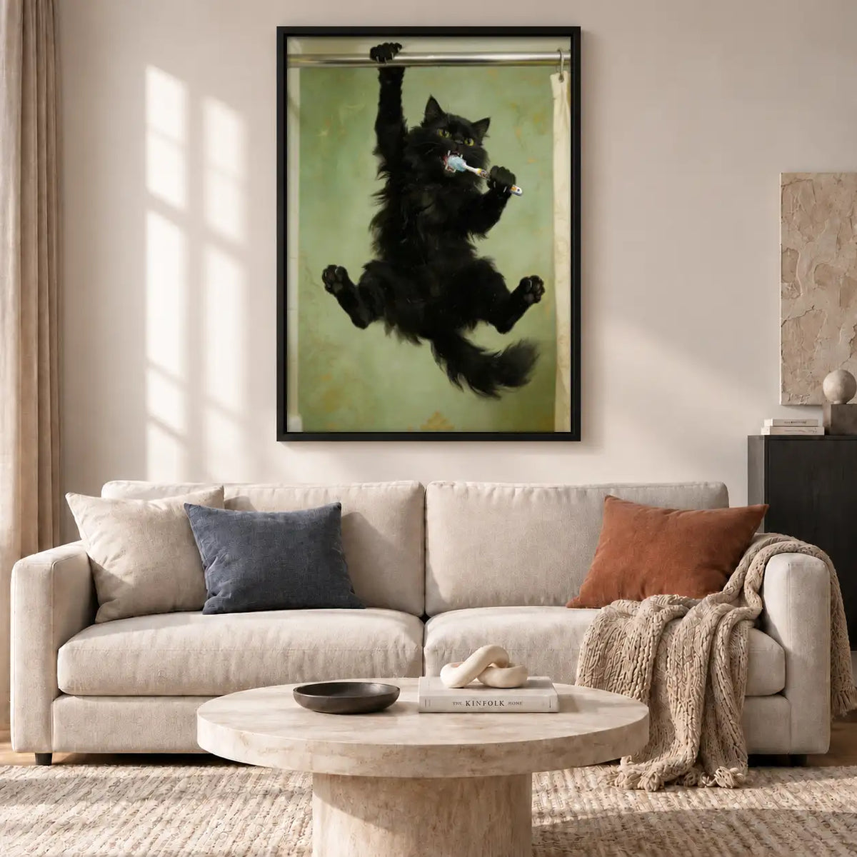 Floating Black Cat Dream Wall Art 2