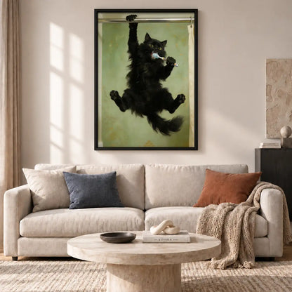 Floating Black Cat Dream Wall Art 2