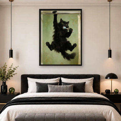 Floating Black Cat Dream Wall Art 4