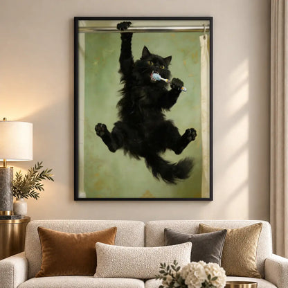 Floating Black Cat Dream Wall Art 5