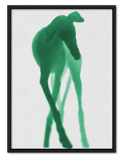 Flowing Green Figure Abstract Wall Art 1
