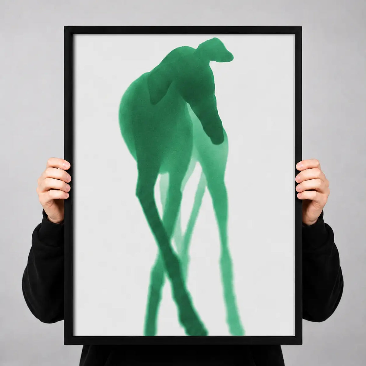 Flowing Green Figure Abstract Wall Art 3