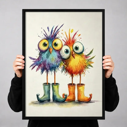Fluffy Birds Wearing Colorful Boots Wall Art 3