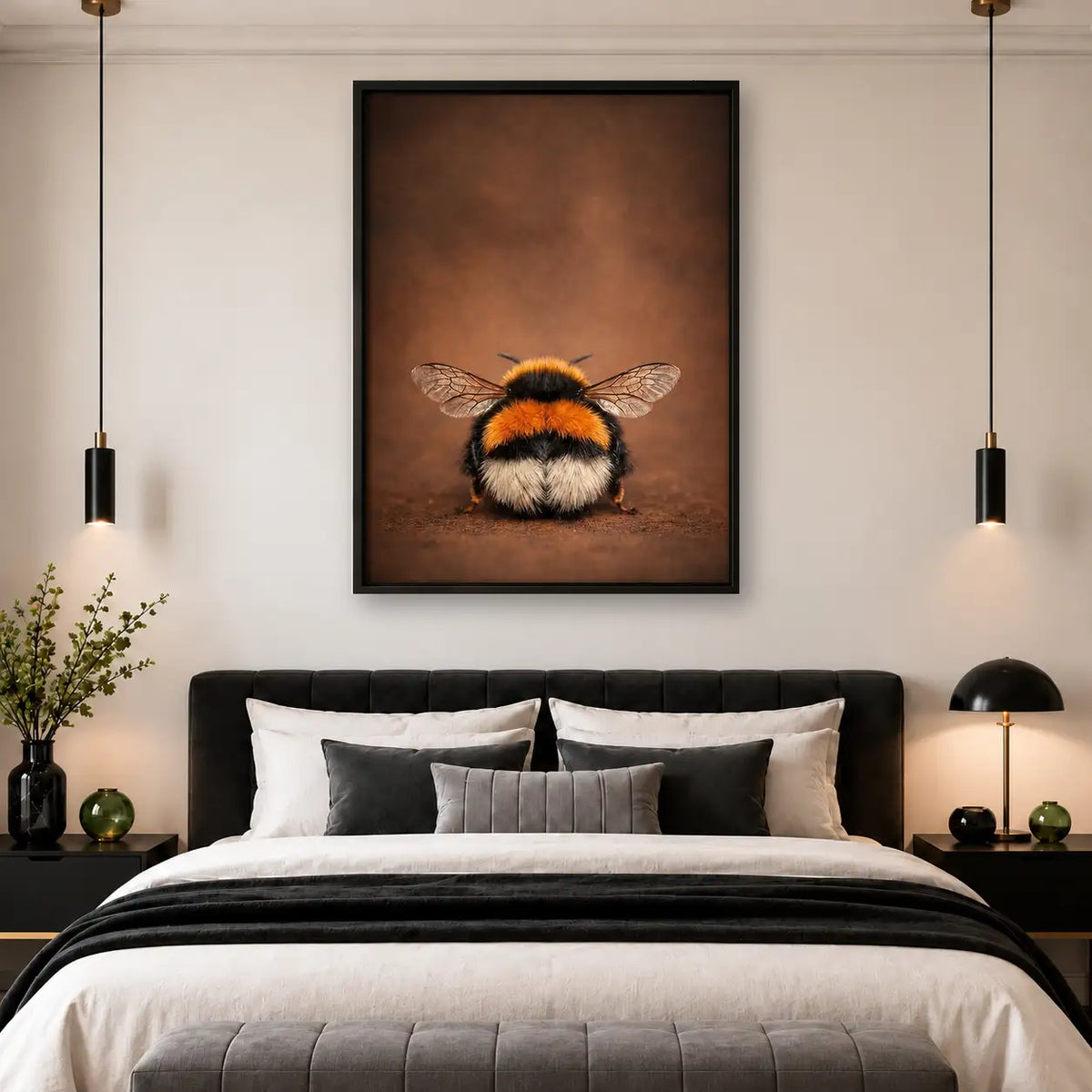 Fluffy Bumblebee Portrait Wall Art 4