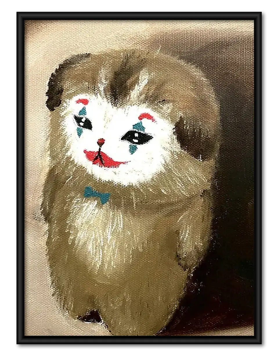 Fluffy Cat with Theatrical Makeup Wall Art 1