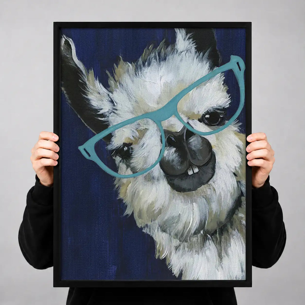 Fluffy Owl Wearing Blue Glasses Wall Art 3