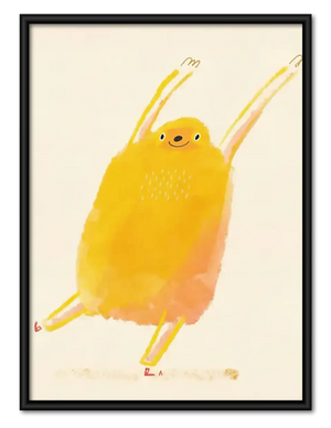 Fluffy Yellow Bird Character Wall Art