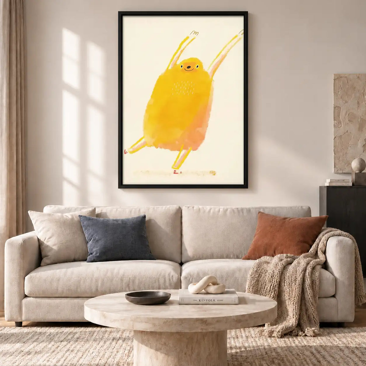 Fluffy Yellow Bird Character Wall Art 2
