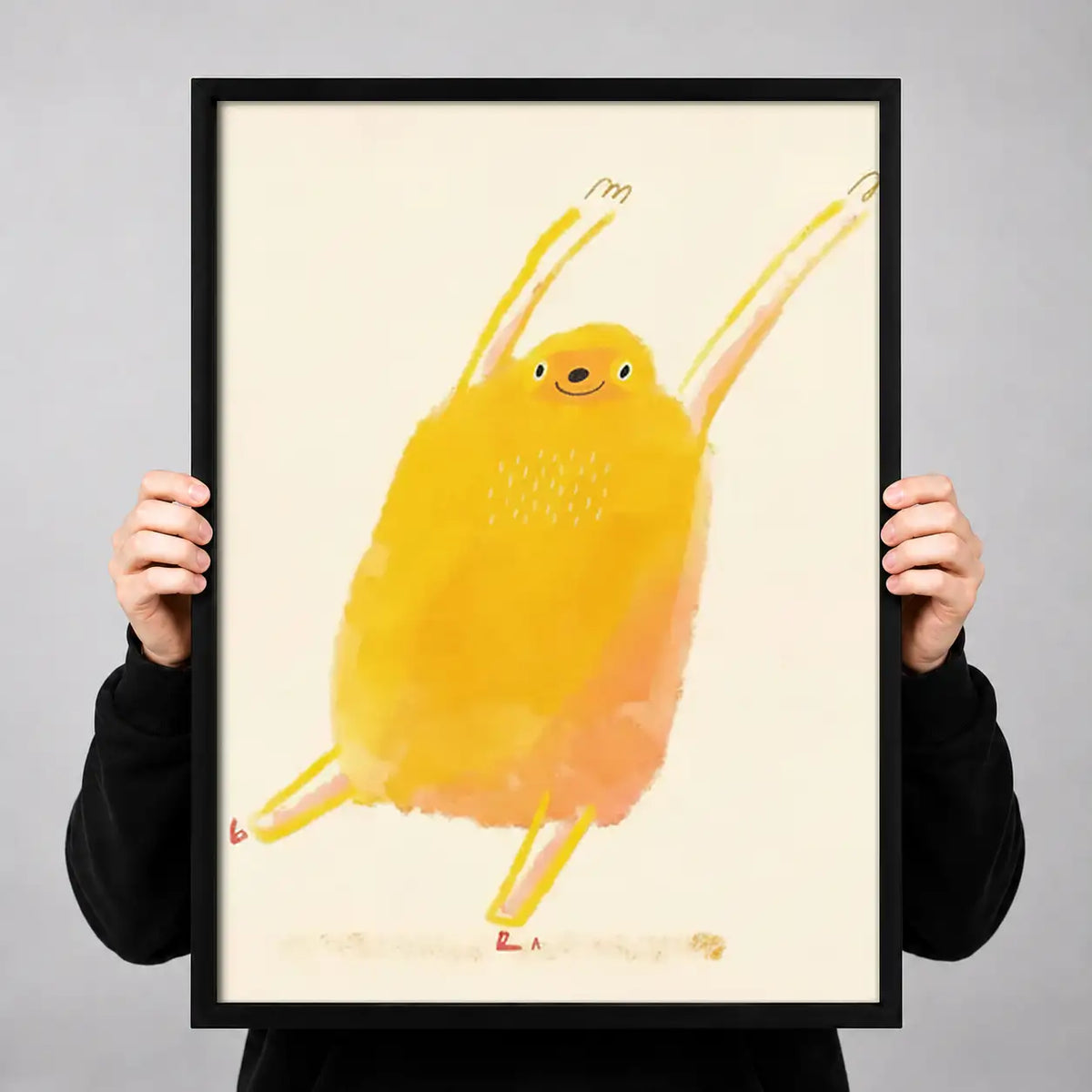 Fluffy Yellow Bird Character Wall Art 3