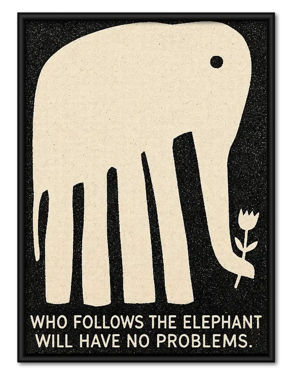 Follow the Elephant Minimal Poster Wall Art 1