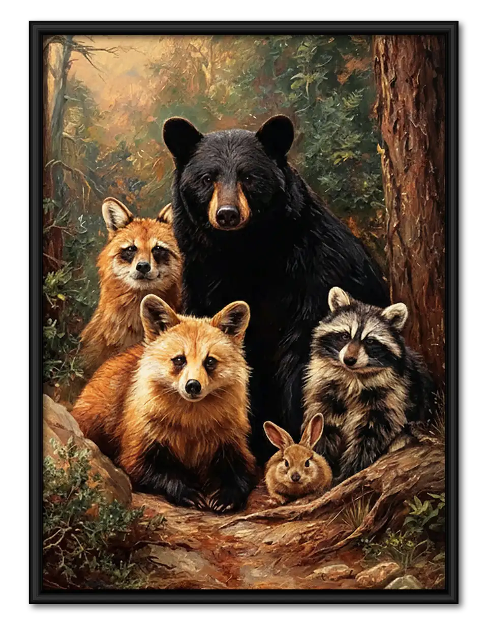 Forest Animal Family Portrait Wall Art 1