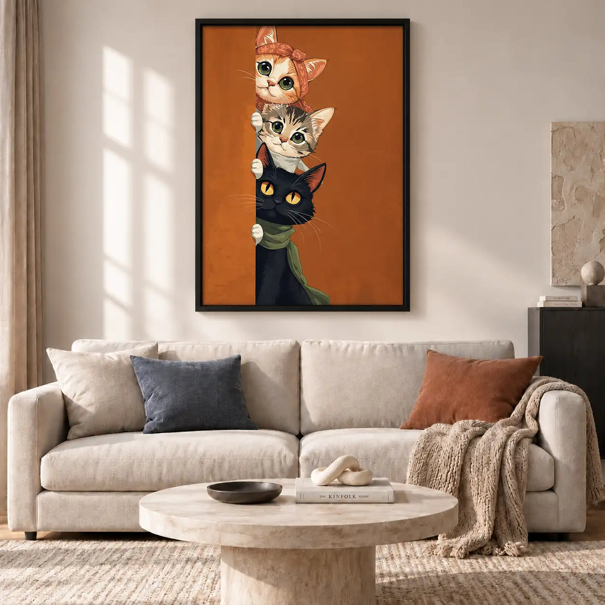 Four Curious Cats Peeking Wall Art 2