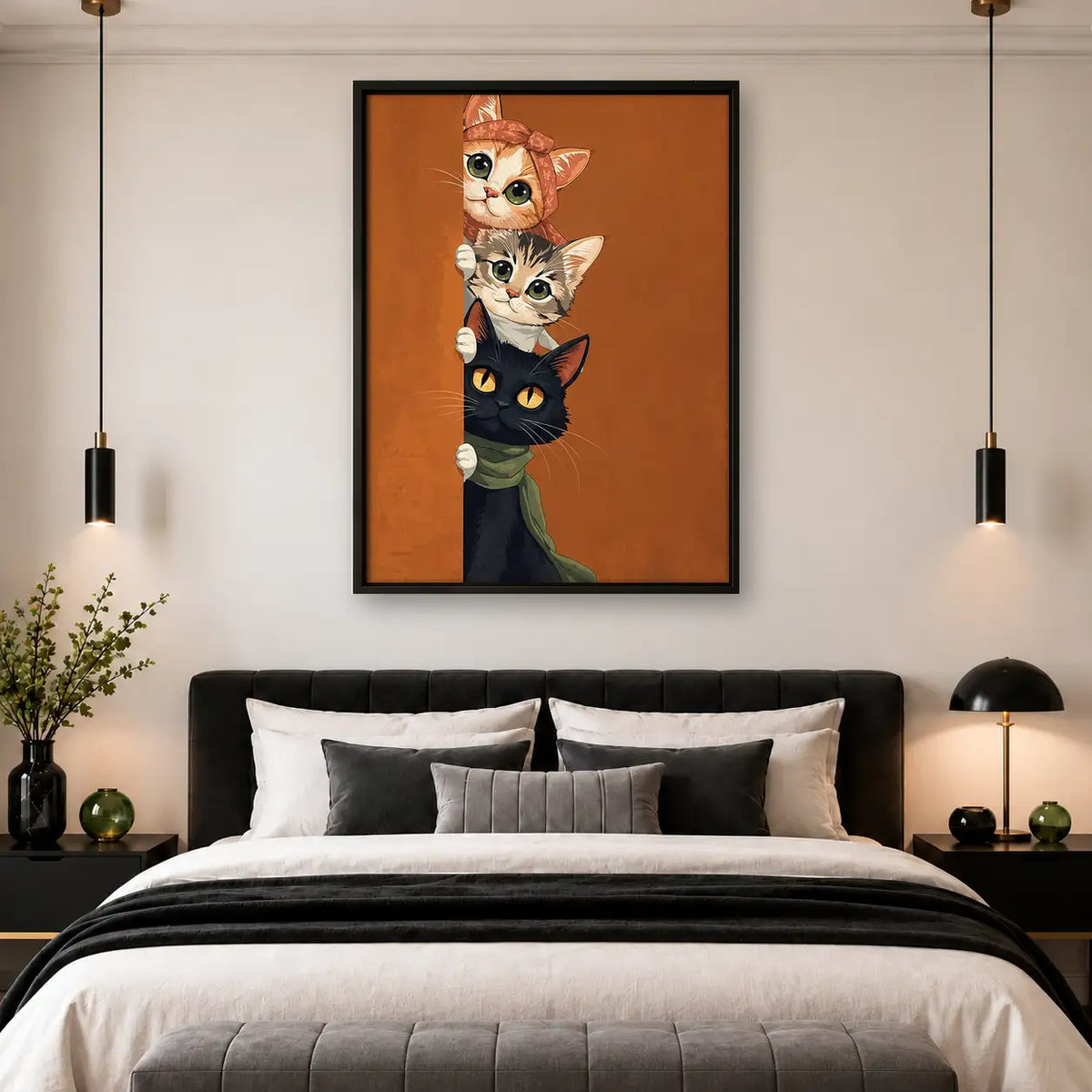 Four Curious Cats Peeking Wall Art 4