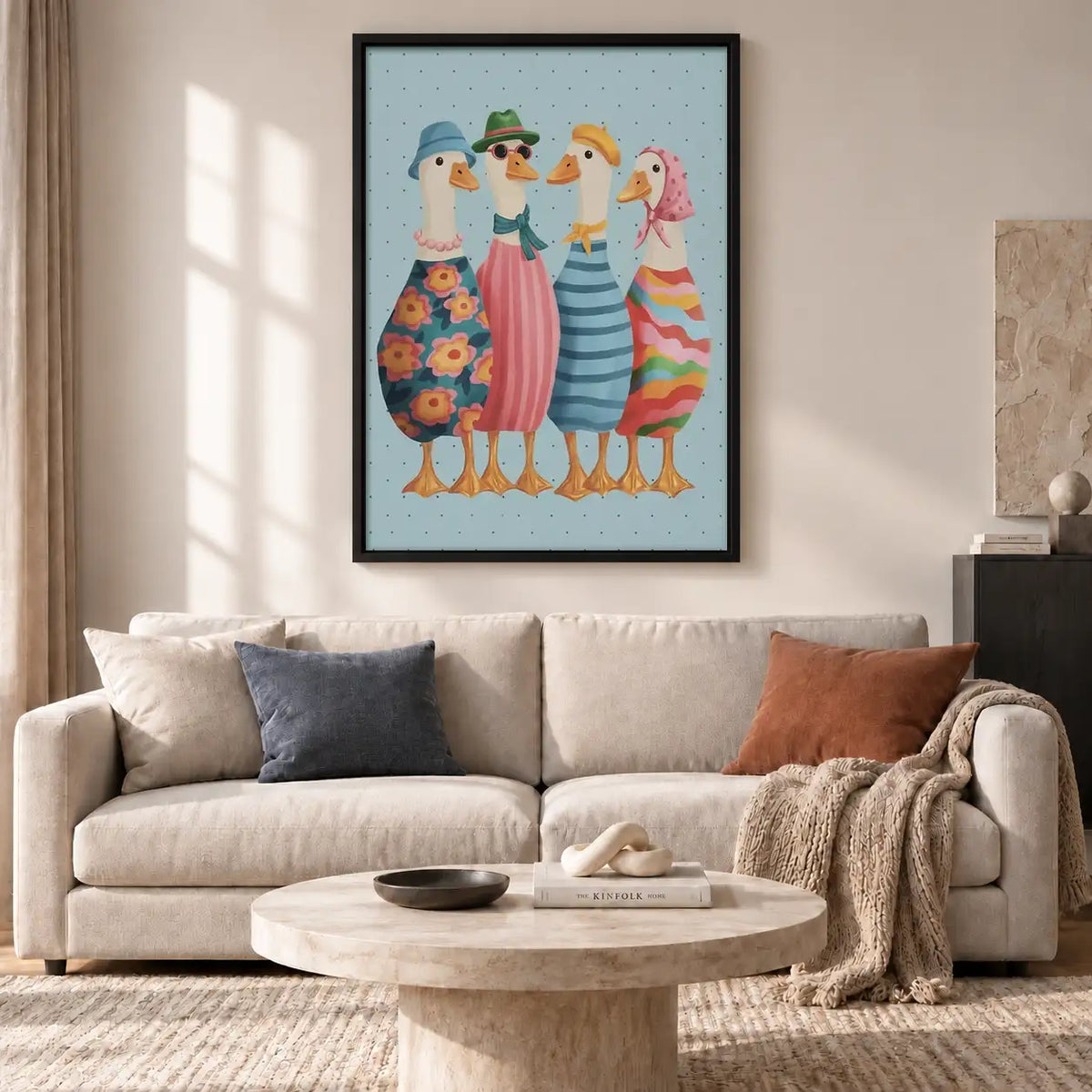 Four Fashionable Geese in Dresses Wall Art 2