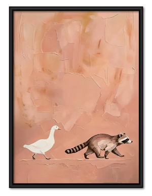 Fox and Raccoon Chase Wall Art
