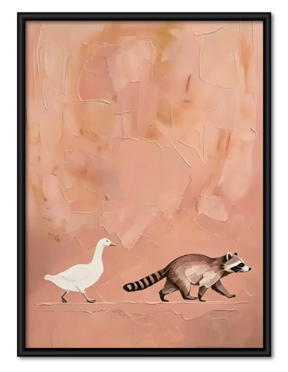 Fox and Raccoon Chase Wall Art