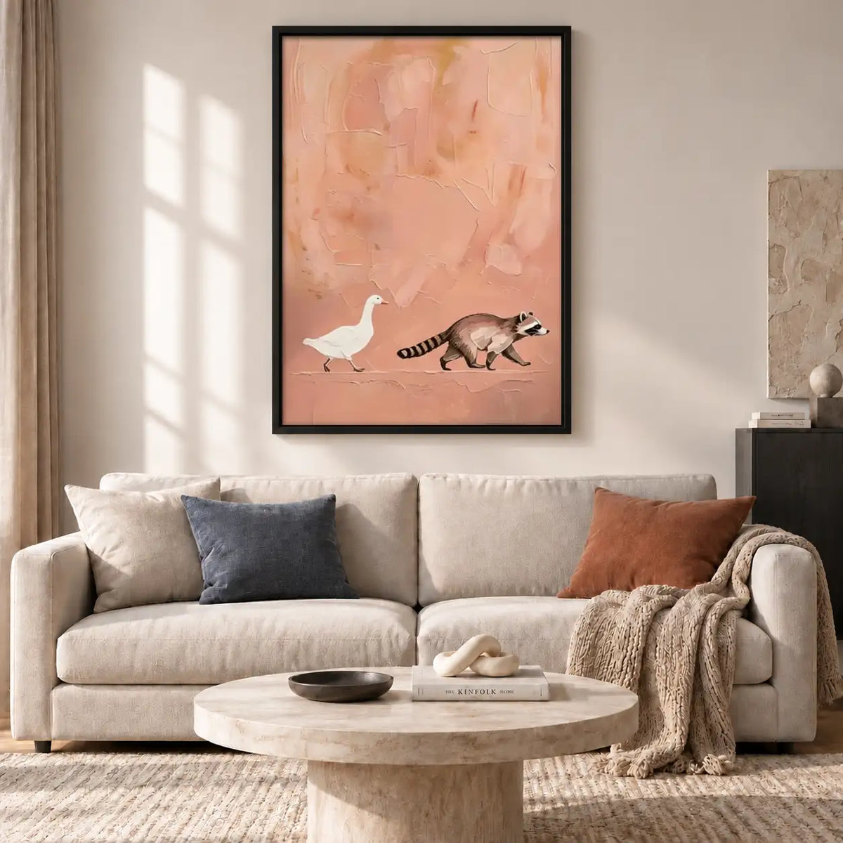 Fox and Raccoon Chase Wall Art 2