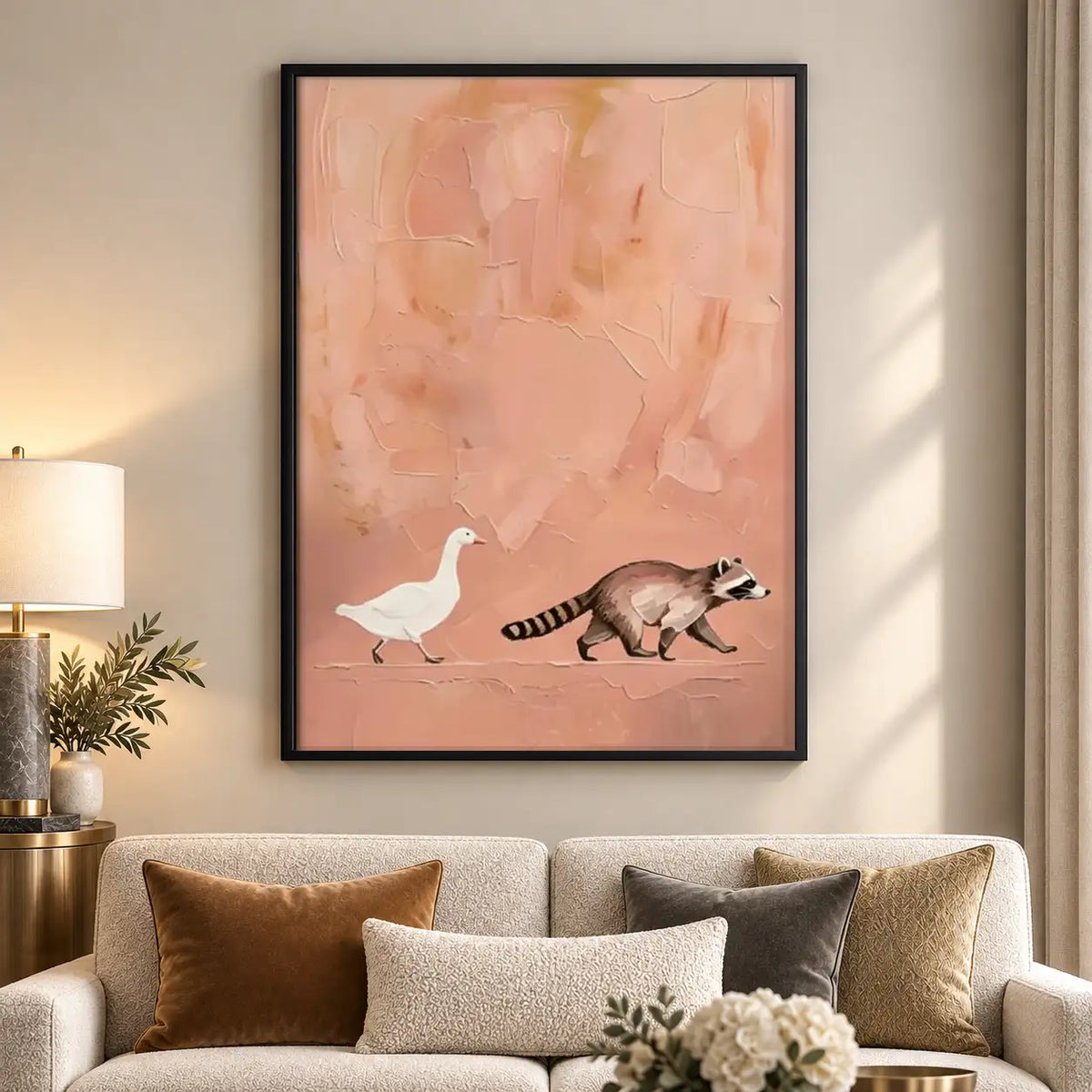 Fox and Raccoon Chase Wall Art 5