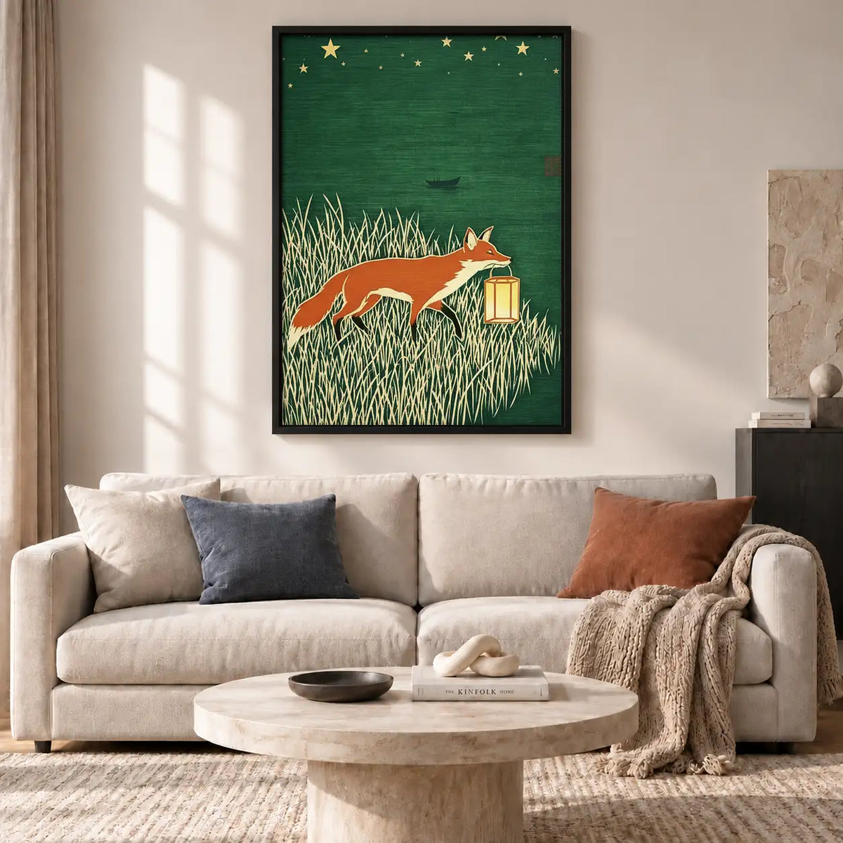 Fox Carrying Lantern at Night Wall Art 2