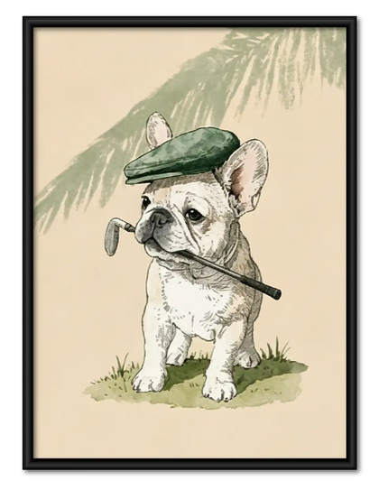French Bulldog in Green Beret Wall Art