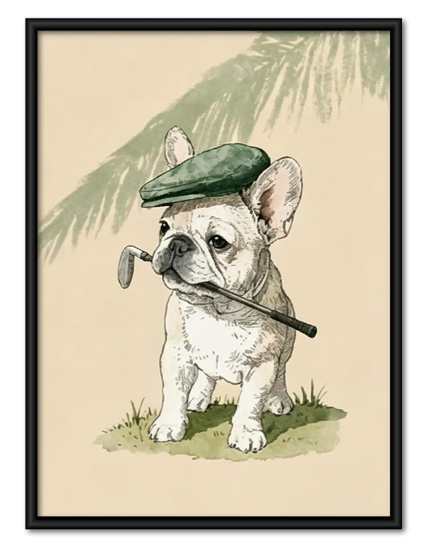 French Bulldog in Green Beret Wall Art