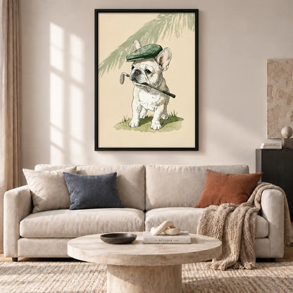 French Bulldog in Green Beret Wall Art 2