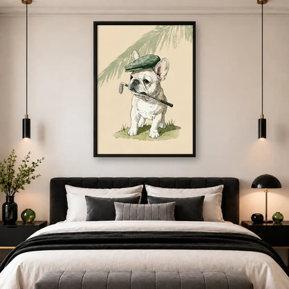 French Bulldog in Green Beret Wall Art 4
