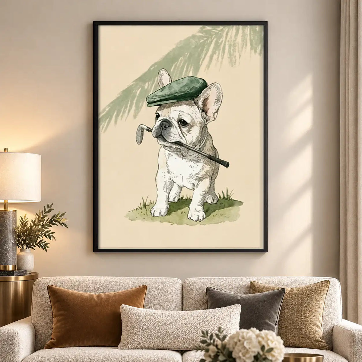 French Bulldog in Green Beret Wall Art 5
