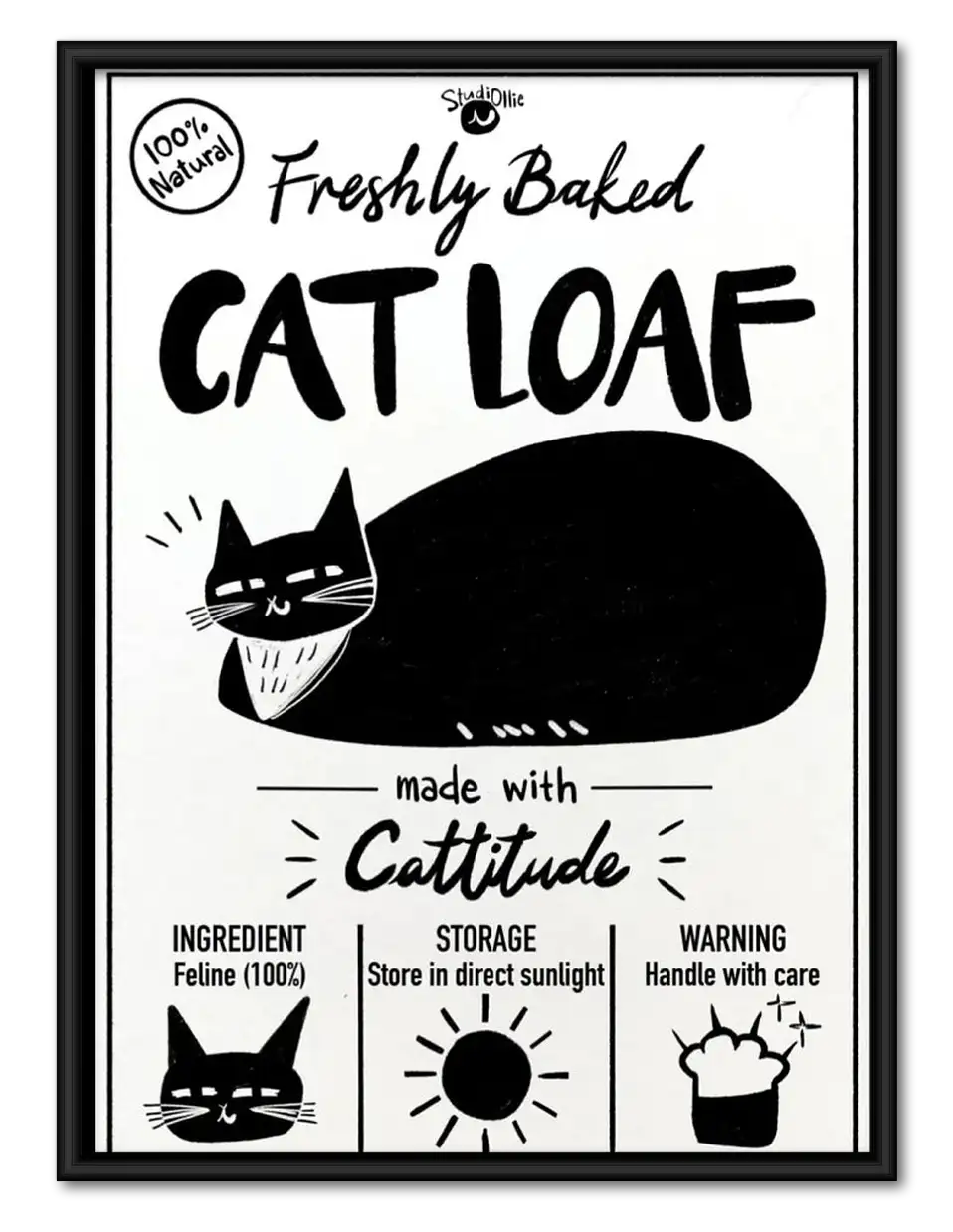 Freshly Baked Cat Loaf Wall Art 1