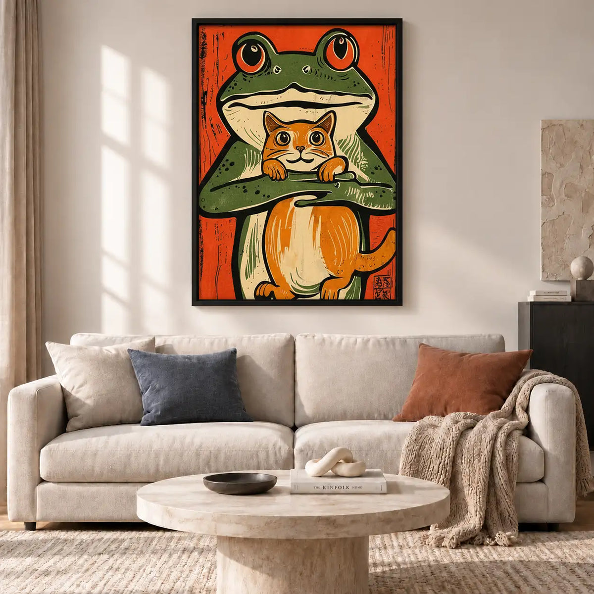 Frog and Cat Stacked Portrait Wall Art 2
