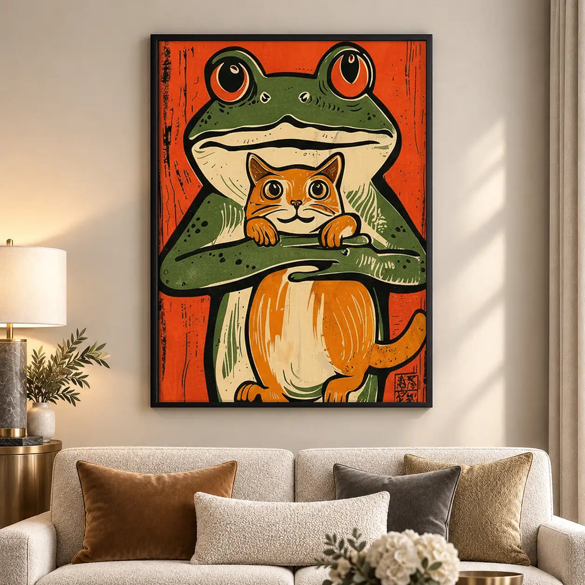 Frog and Cat Stacked Portrait Wall Art 5
