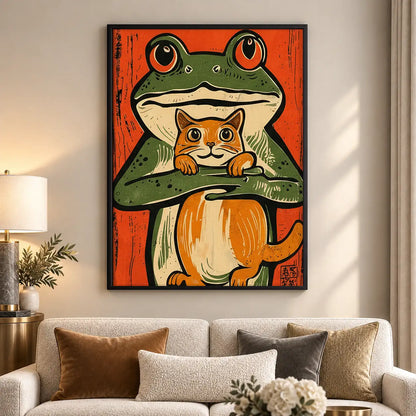 Frog and Cat Stacked Portrait Wall Art 5