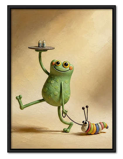 Frog Balancing Serving Tray Wall Art