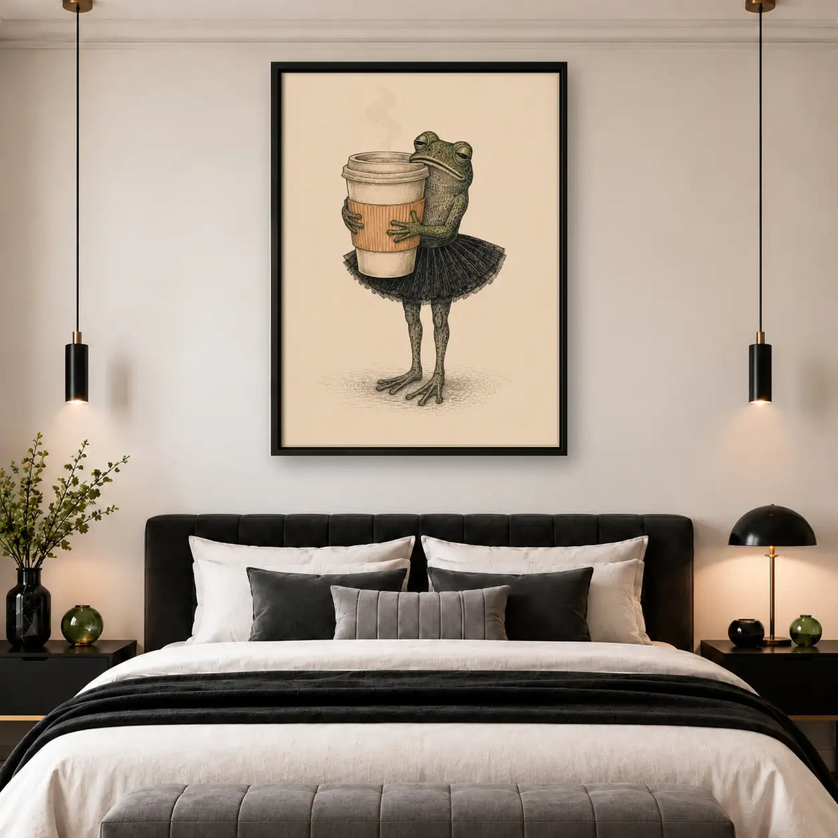 Frog Carrying Coffee Cup Wall Art 4