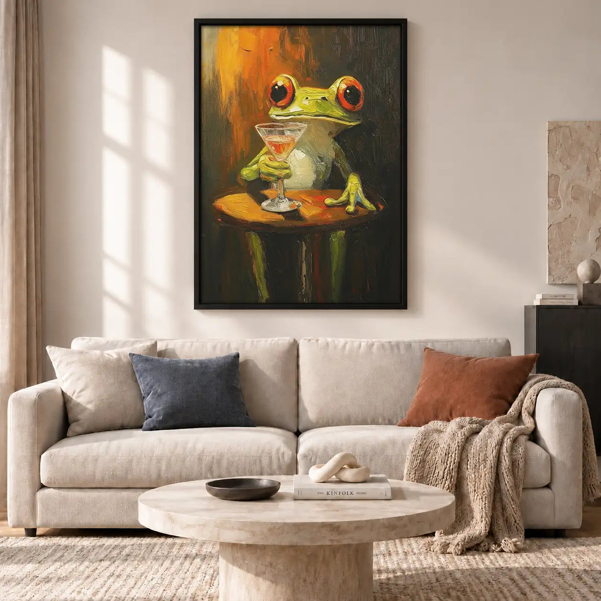 Frog Enjoying Martini at Bar Wall Art 2