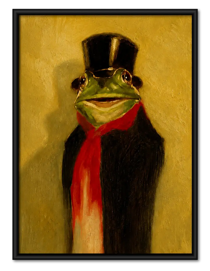 Frog Gentleman in Top Hat Wall Art