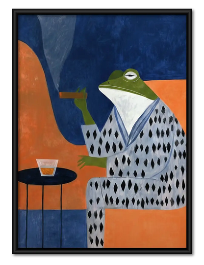 Frog in Patterned Suit Wall Art 1