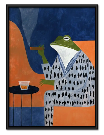 Frog in Patterned Suit Wall Art