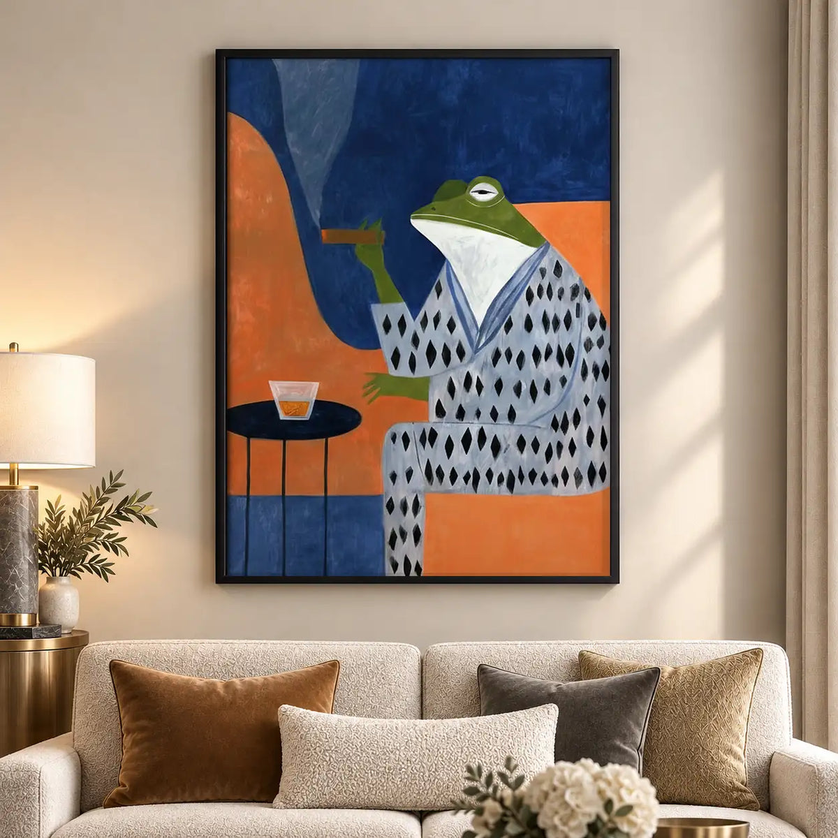 Frog in Patterned Suit Wall Art 5