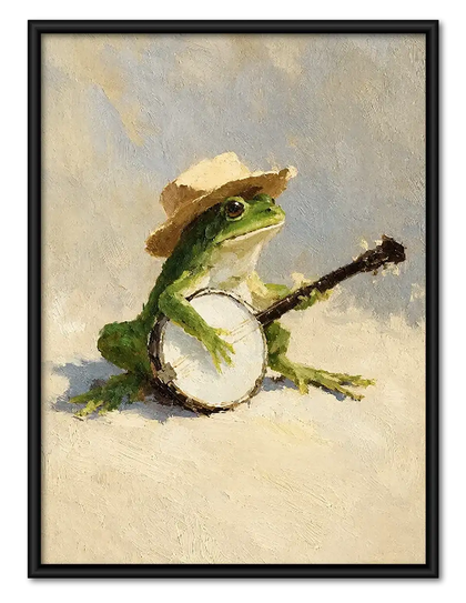 Frog Playing Guitar Wall Art