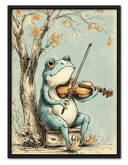Frog Playing Violin Wall Art 1