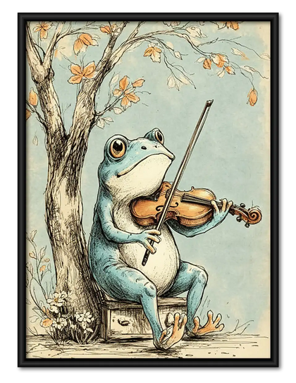 Frog Playing Violin Wall Art