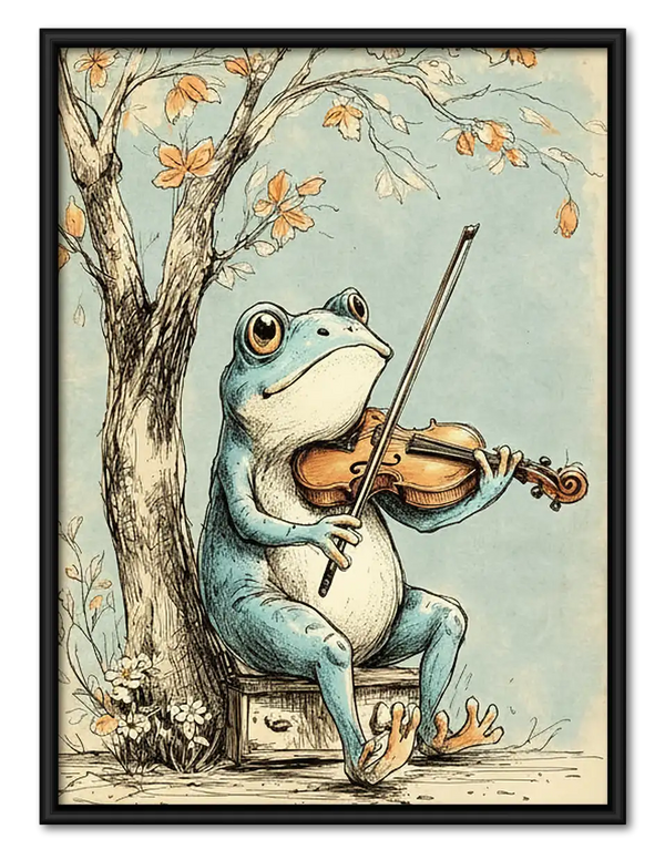 Frog Playing Violin Wall Art